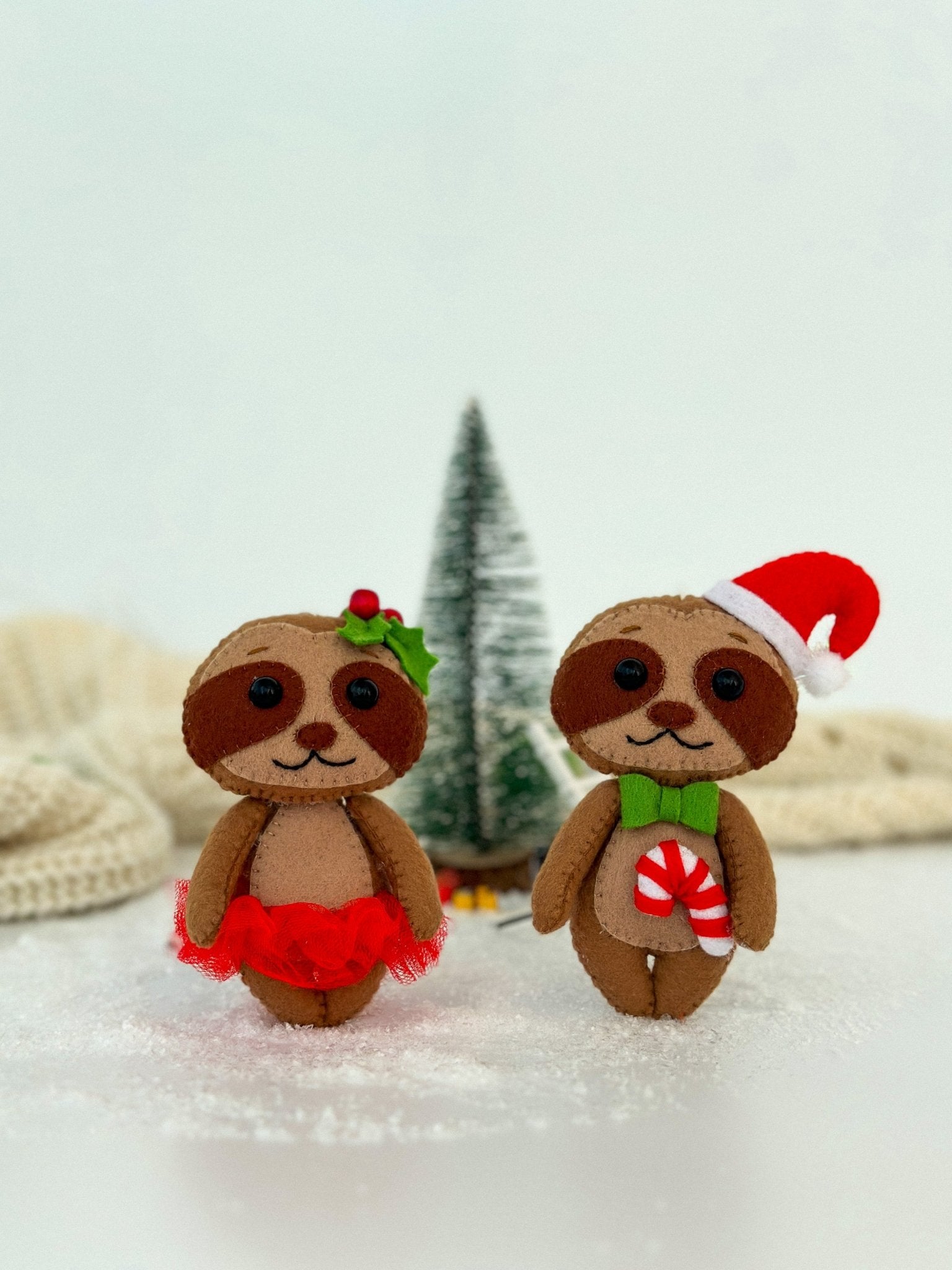 Christmas Sloth Ornament - WoollyFox