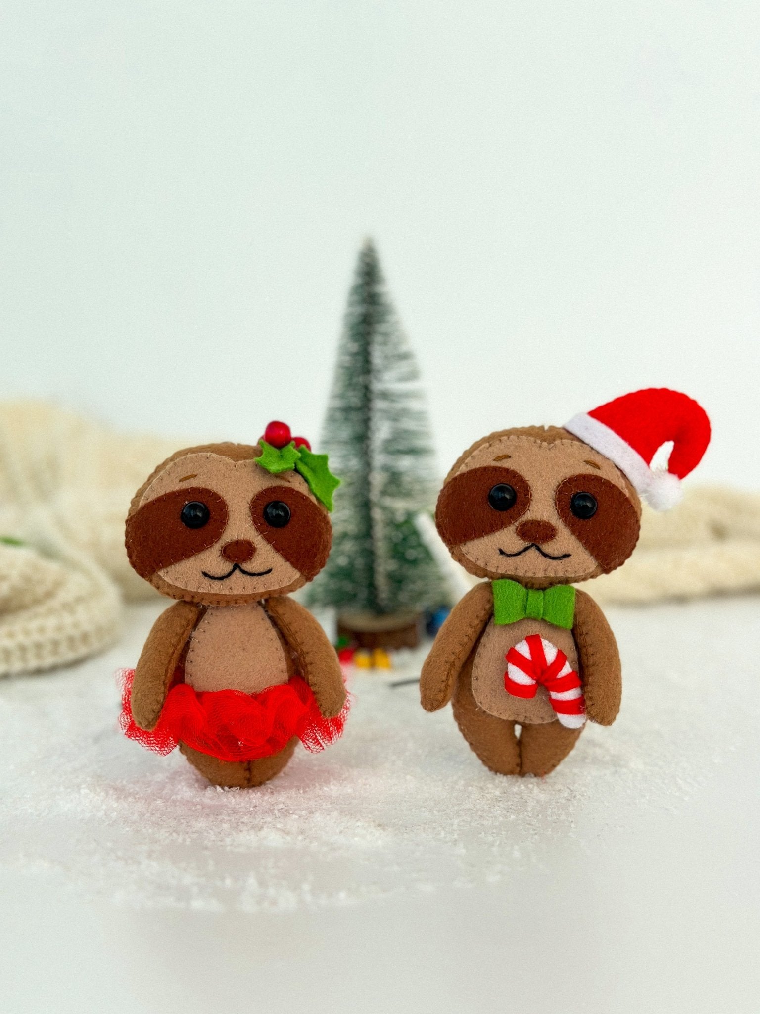 Christmas Sloth Ornament - WoollyFox