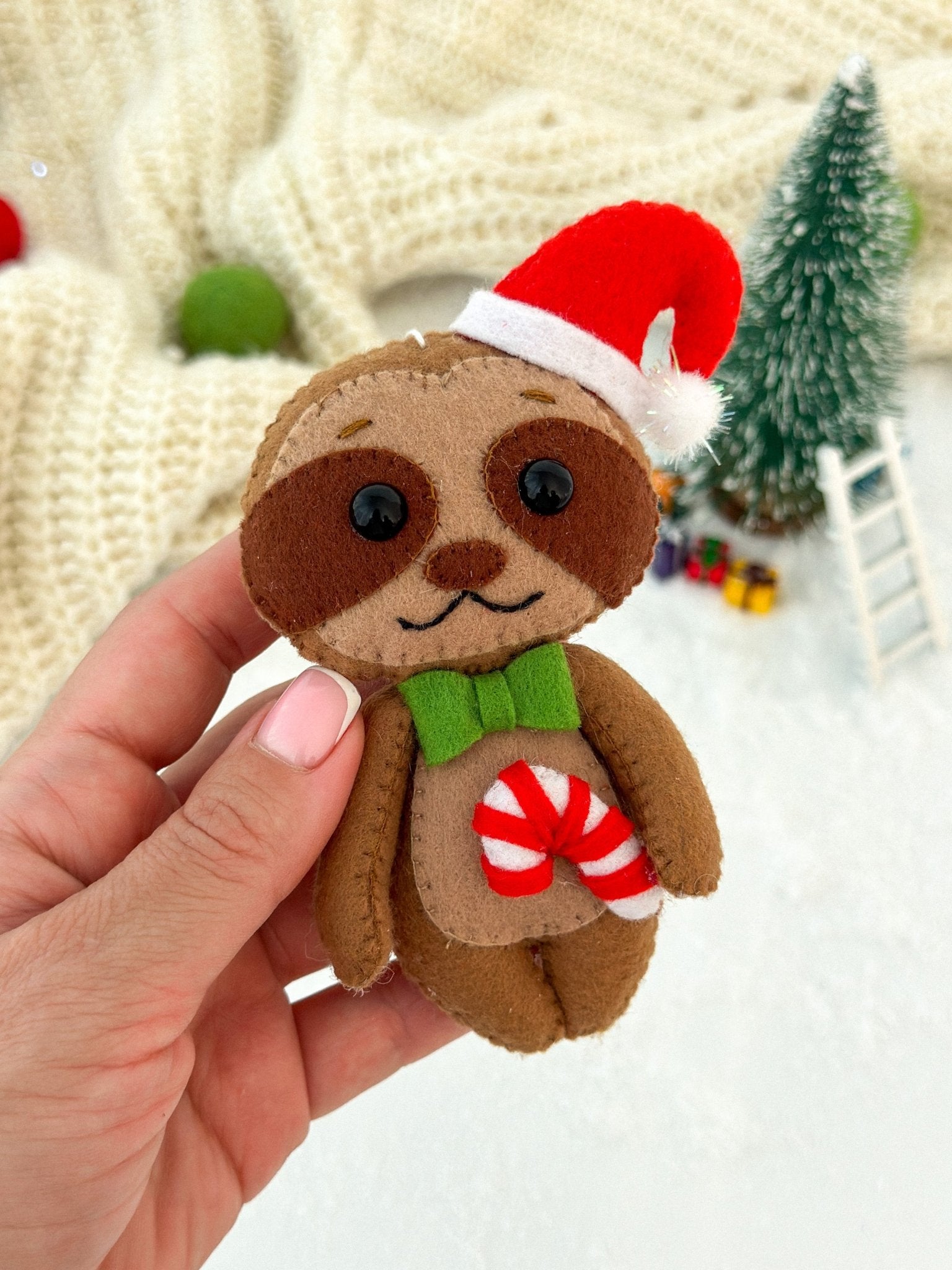 Christmas Sloth Ornament - WoollyFox