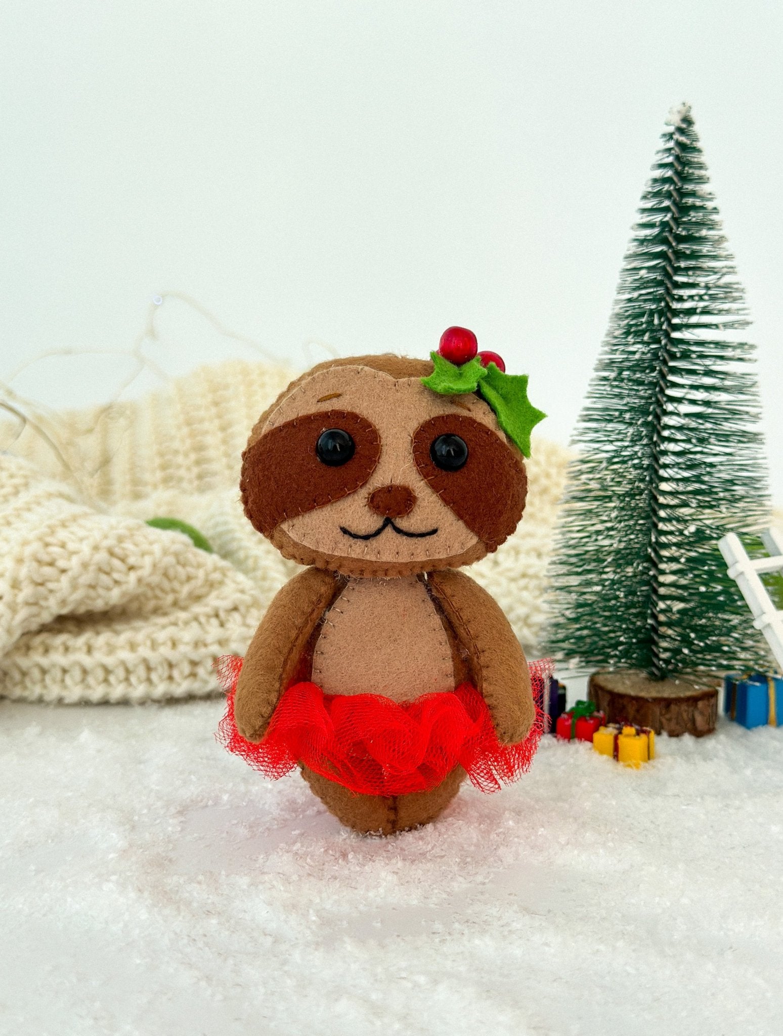 Christmas Sloth Ornament - WoollyFox
