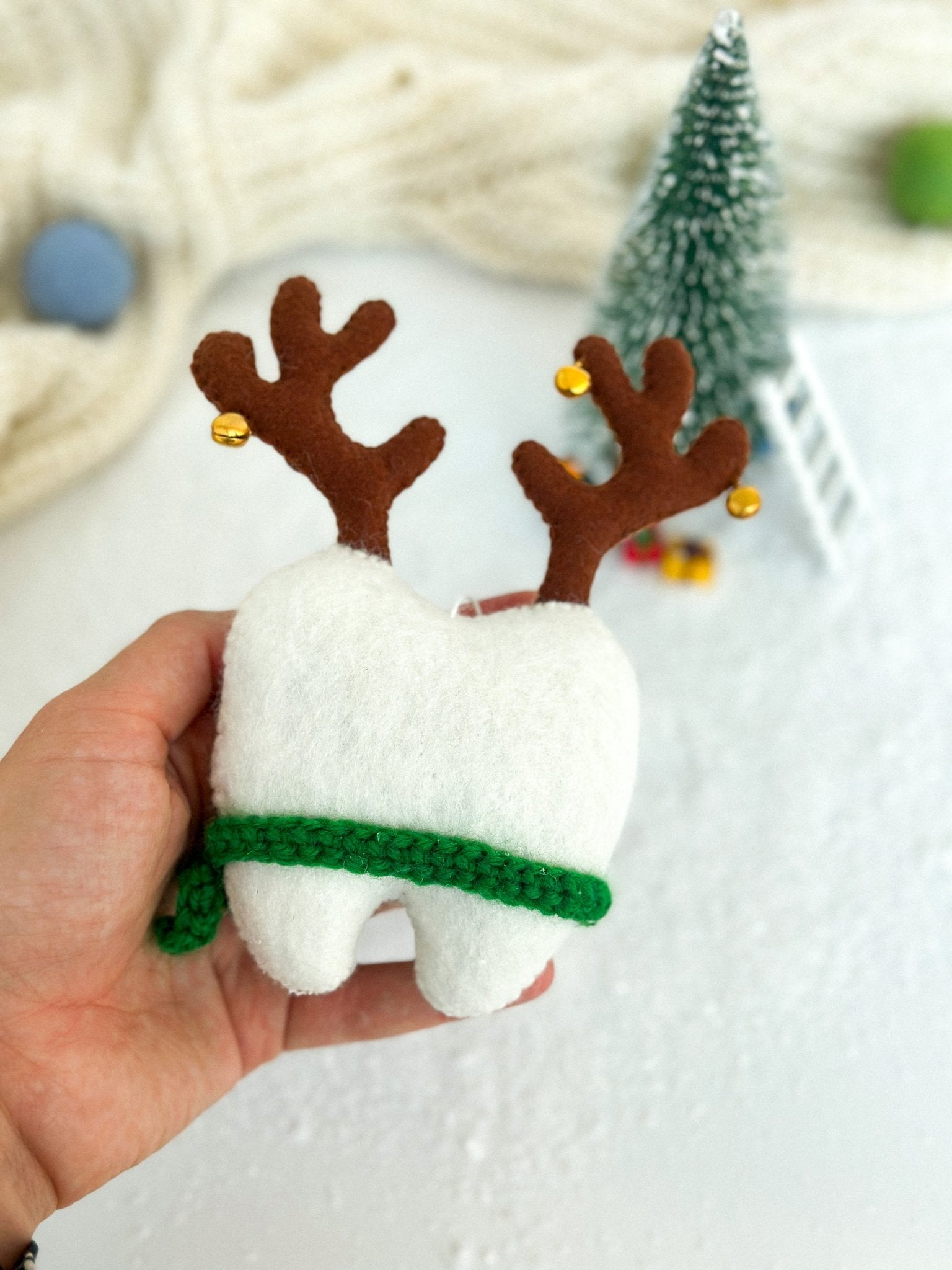 Christmas Tooth Deer Ornament - WoollyFox