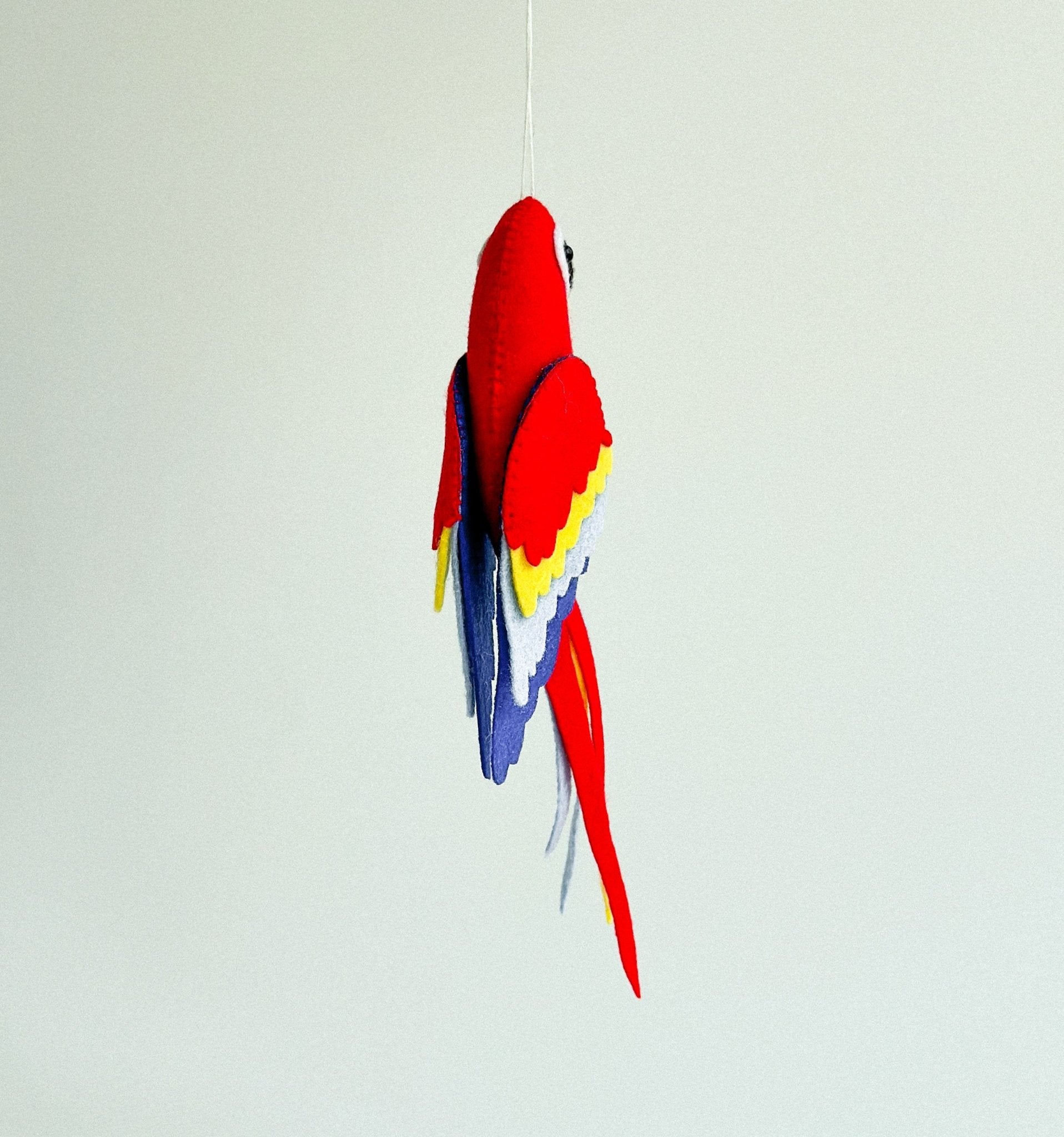 Colorful Felt Parrot Ornament – Handmade Bird Decoration Toy - WoollyFox