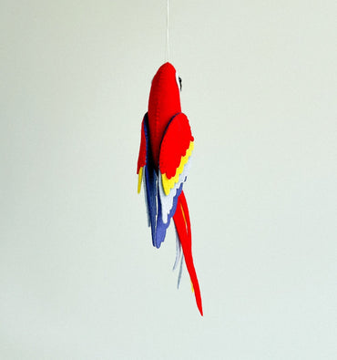 Colorful Felt Parrot Ornament – Handmade Bird Decoration Toy - WoollyFox