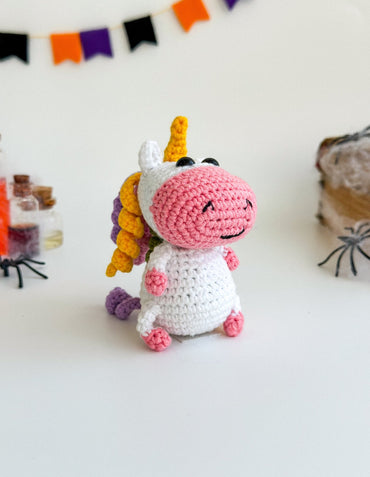 Crochet Unicorn Car Mirror Charm – Amigurumi Rearview Hanger, Cute Plush Car Accessory, Handmade Unicorn Ornament - WoollyFox