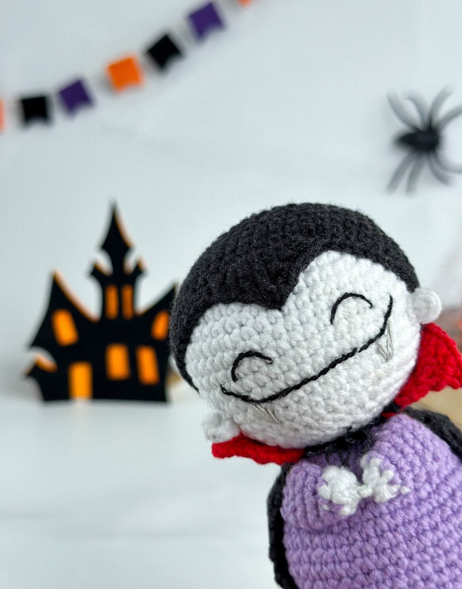 Crochet Vampire Doll – Halloween Amigurumi Dracula Toy – Handmade Spooky Decor – Gothic Plush for Halloween Party or Gift - WoollyFox