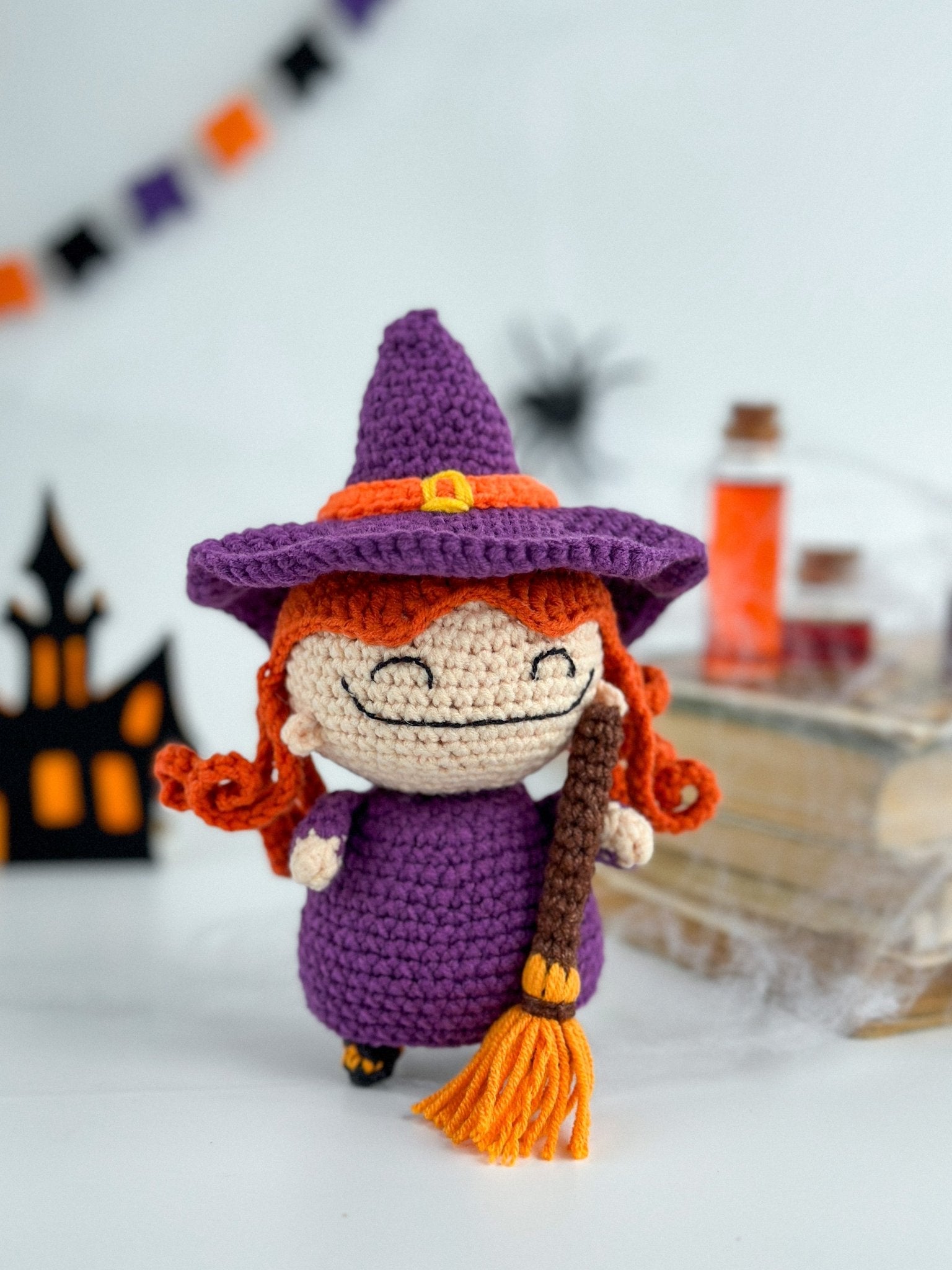 Crochet Witch Doll – Handmade Halloween Amigurumi Decor - WoollyFox
