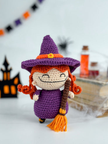 Crochet Witch Doll – Handmade Halloween Amigurumi Decor - WoollyFox