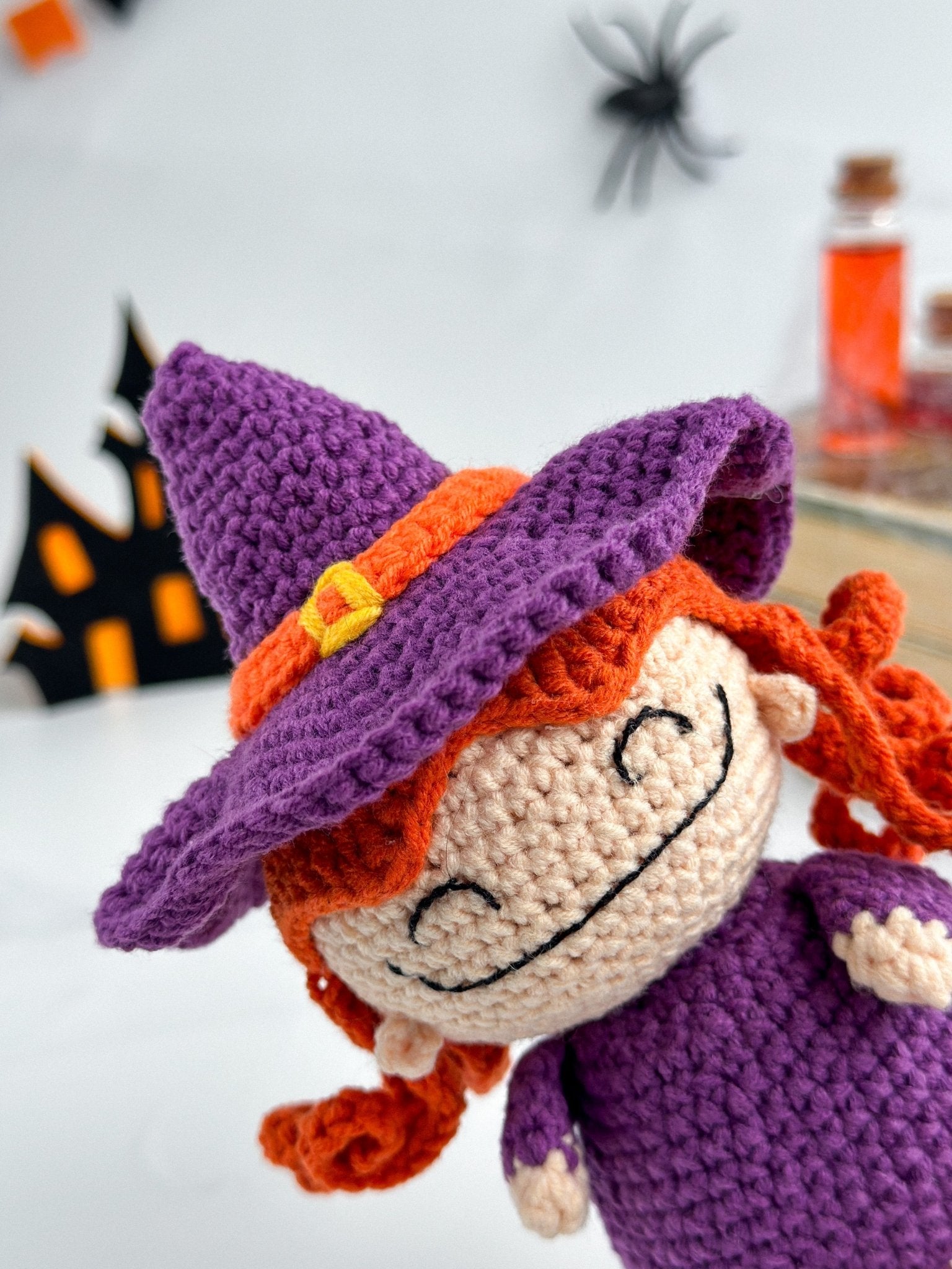 Crochet Witch Doll – Handmade Halloween Amigurumi Decor - WoollyFox