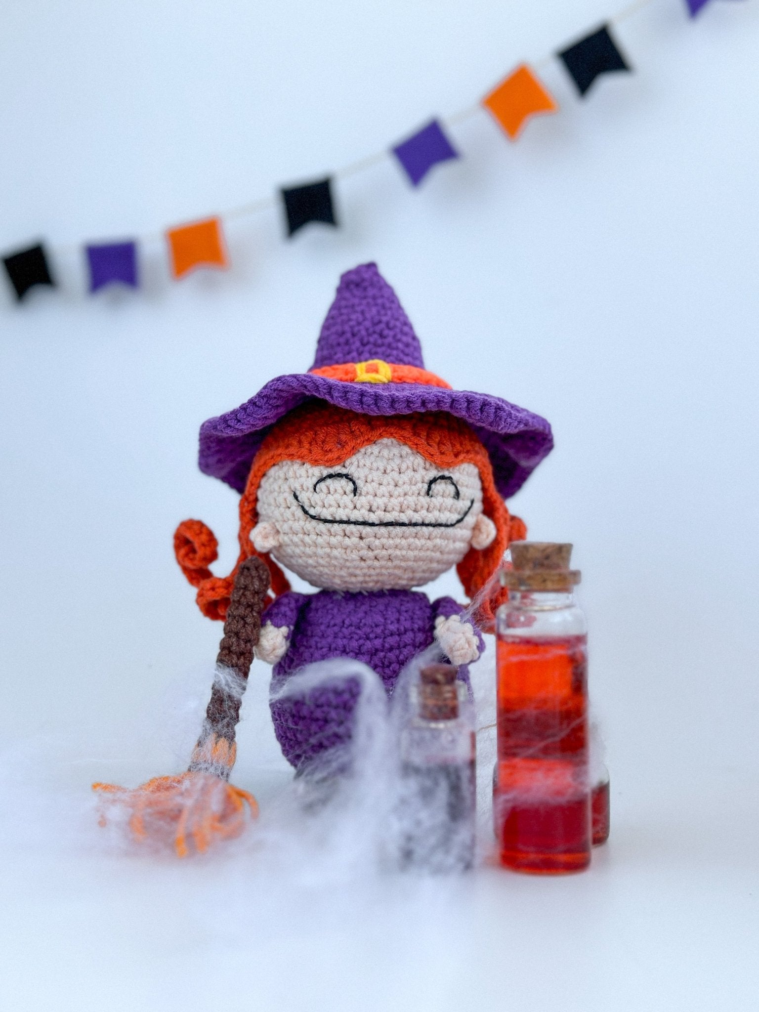Crochet Witch Doll – Handmade Halloween Amigurumi Decor - WoollyFox