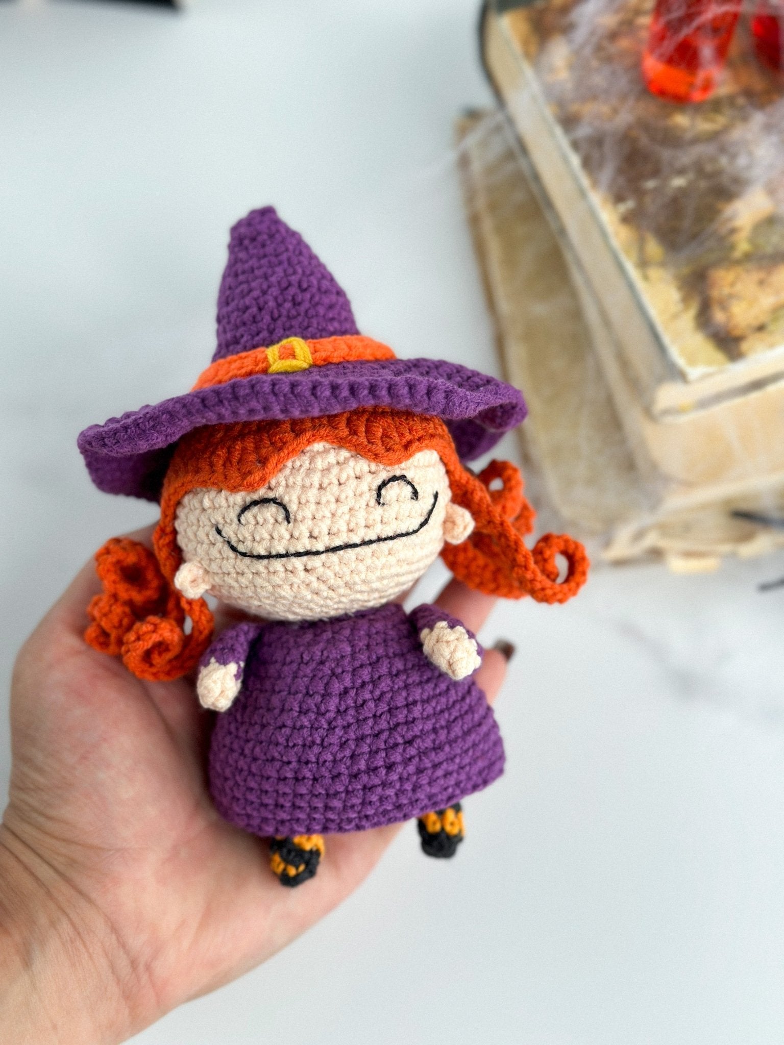 Crochet Witch Doll – Handmade Halloween Amigurumi Decor - WoollyFox