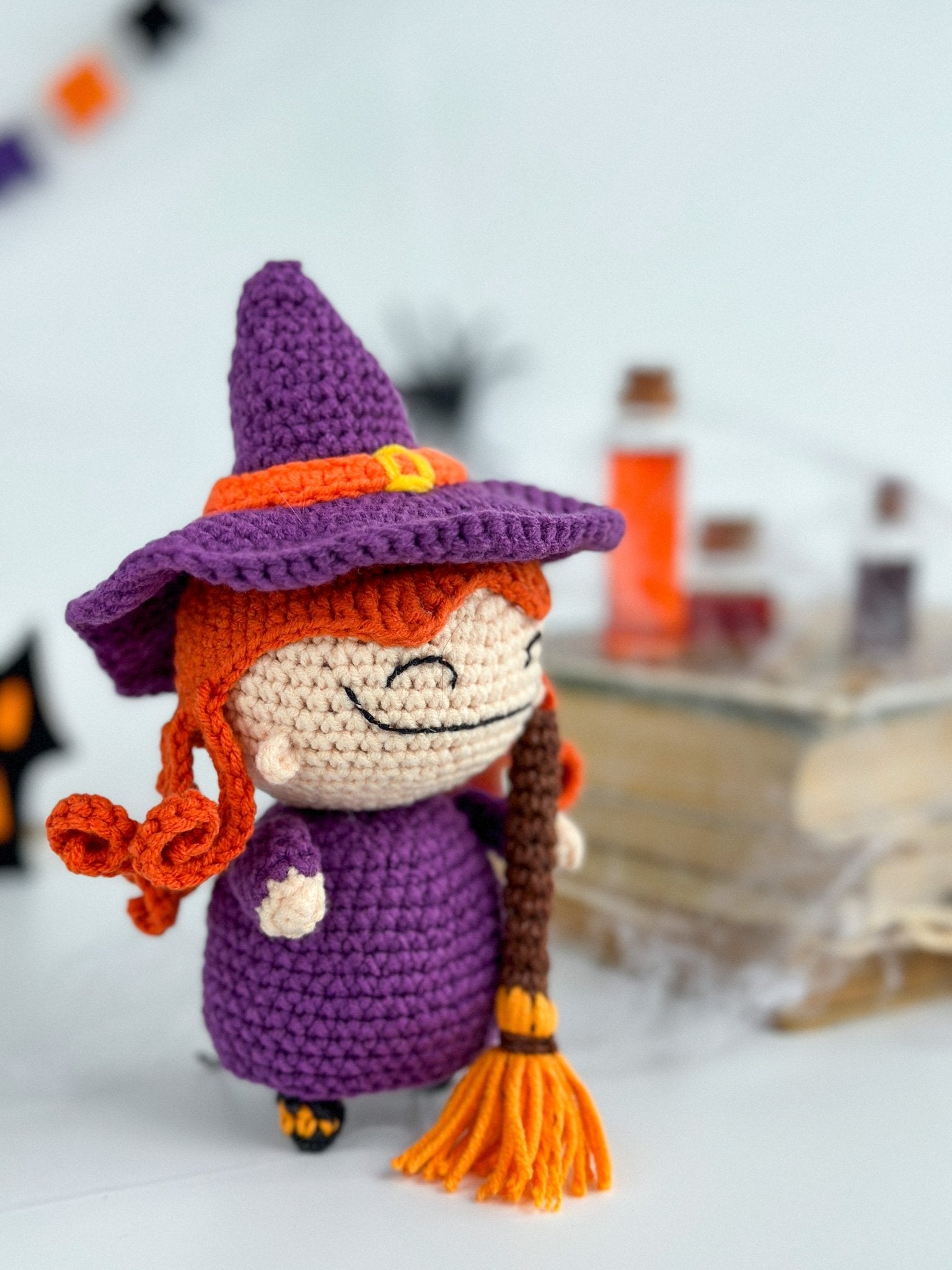 Crochet Witch Doll – Handmade Halloween Amigurumi Decor - WoollyFox