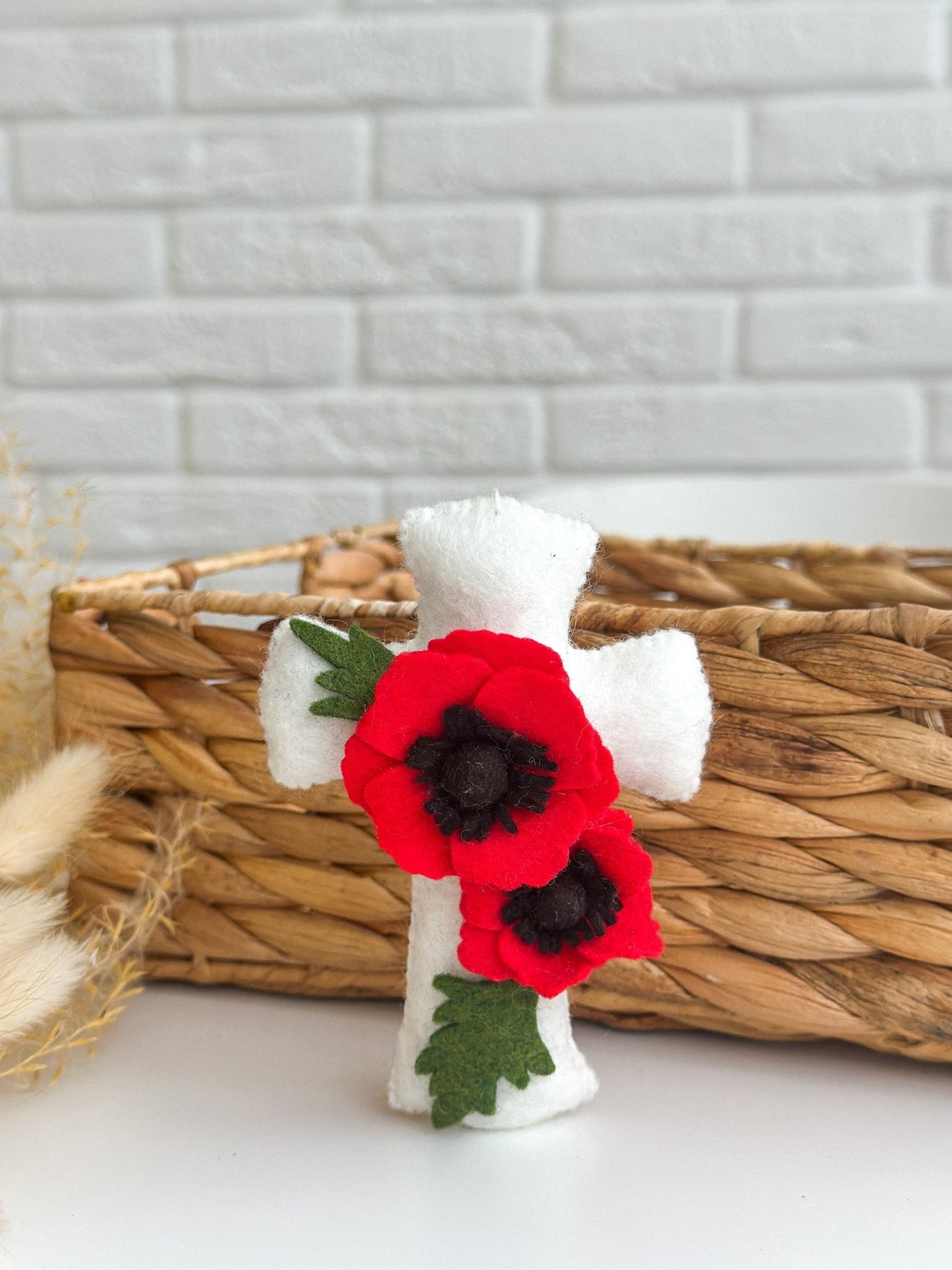 Cross Ornament with Flowers - WoollyFox