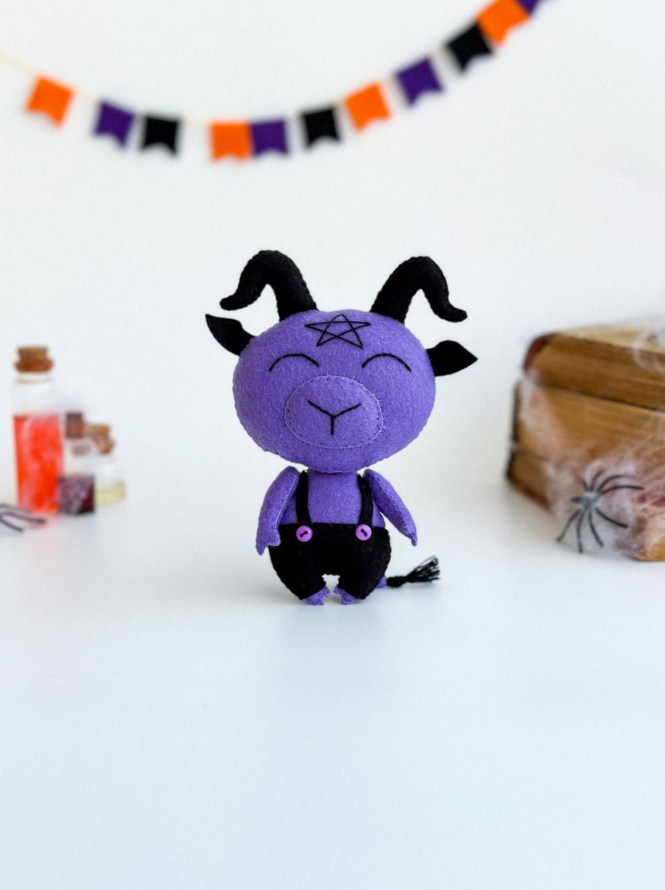 Cute Baphomet Halloween Ornament – Spooky - Cute Felt Decoration - WoollyFox
