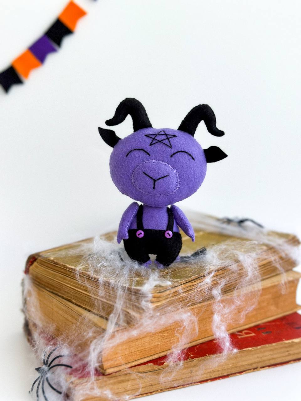 Cute Baphomet Halloween Ornament – Spooky - Cute Felt Decoration - WoollyFox