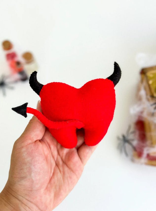 Devil Tooth Ornament – Spooky Halloween Felt Decoration for Tree or Gift - WoollyFox