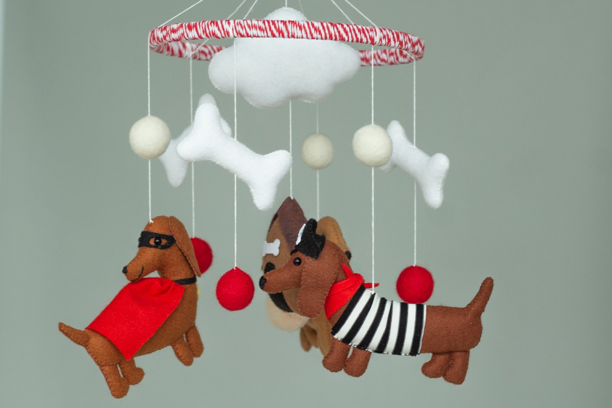 Dogs baby crib mobile - Dachshund Mobile - WoollyFox