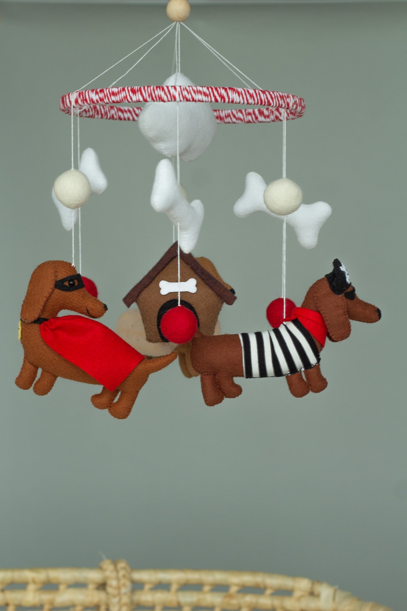 Dogs baby crib mobile - Dachshund Mobile - WoollyFox