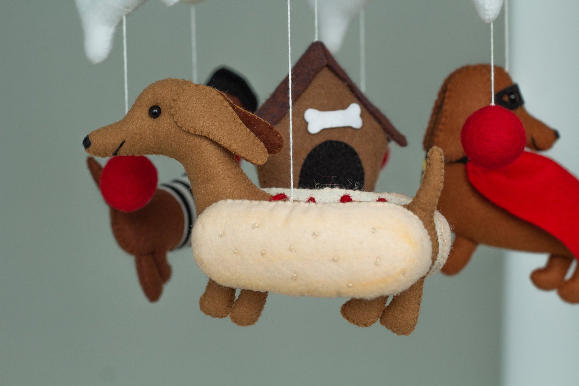 Dogs baby crib mobile - Dachshund Mobile - WoollyFox