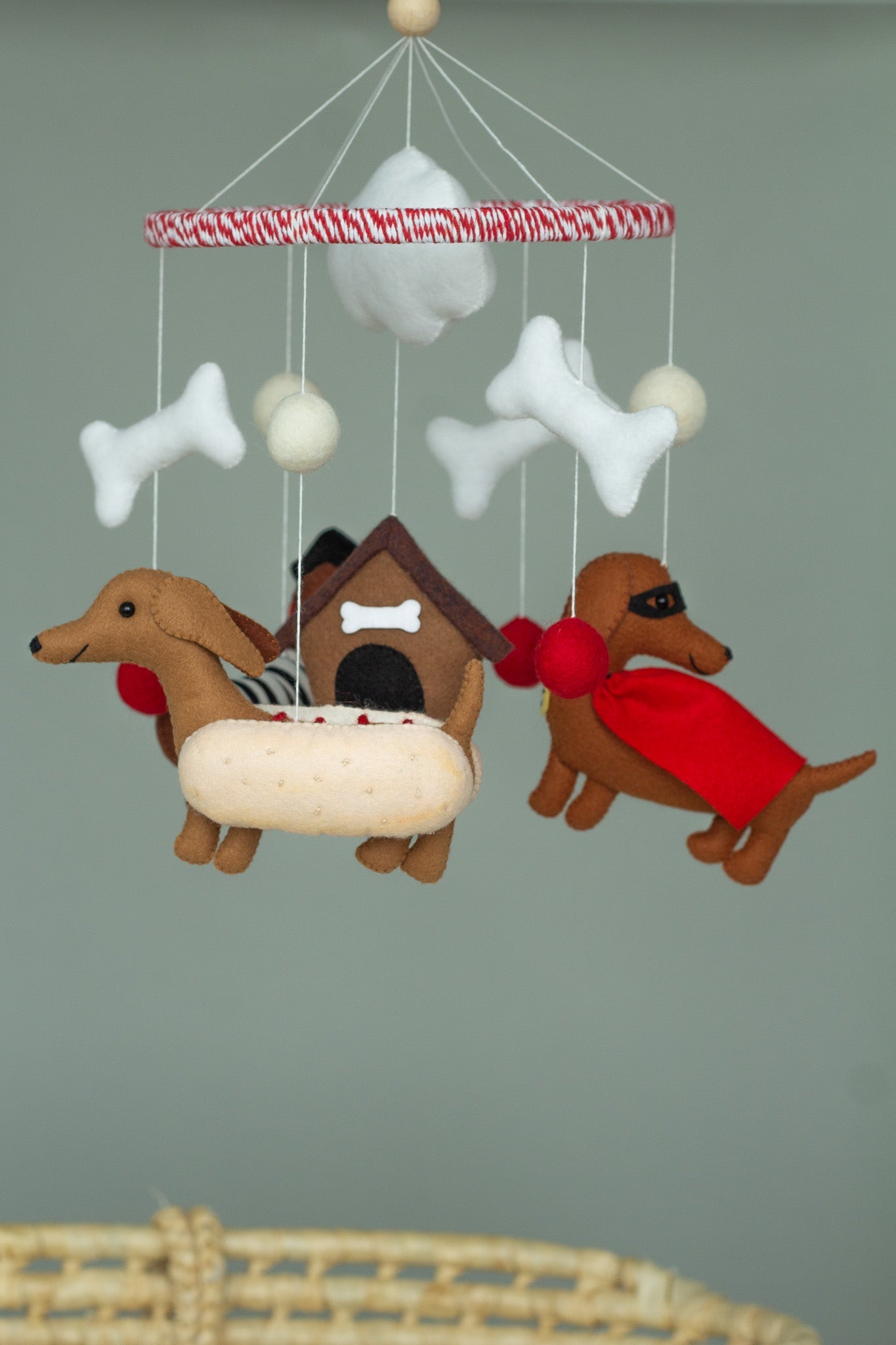 Dogs baby crib mobile - Dachshund Mobile - WoollyFox