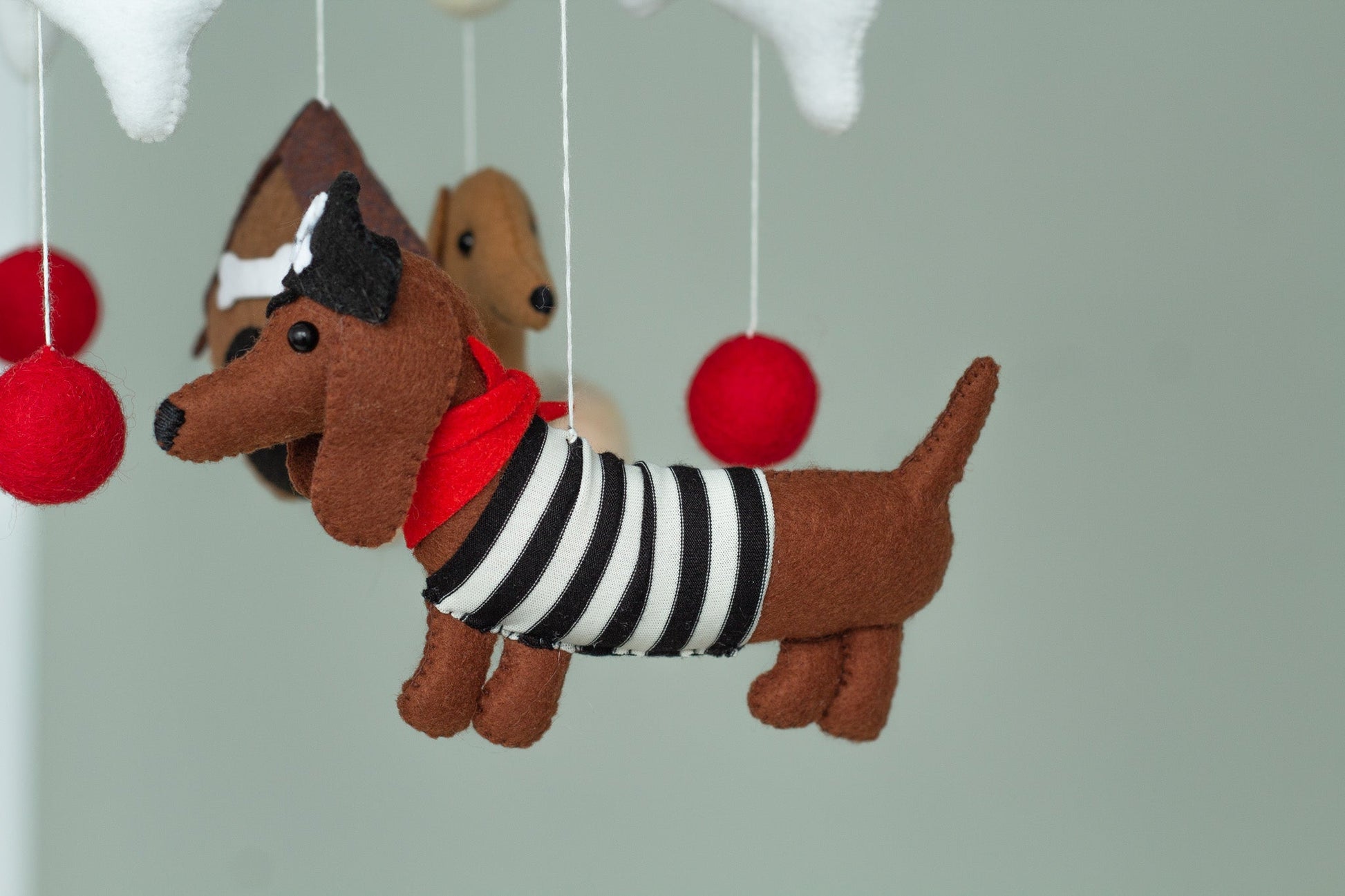 Dogs baby crib mobile - Dachshund Mobile - WoollyFox