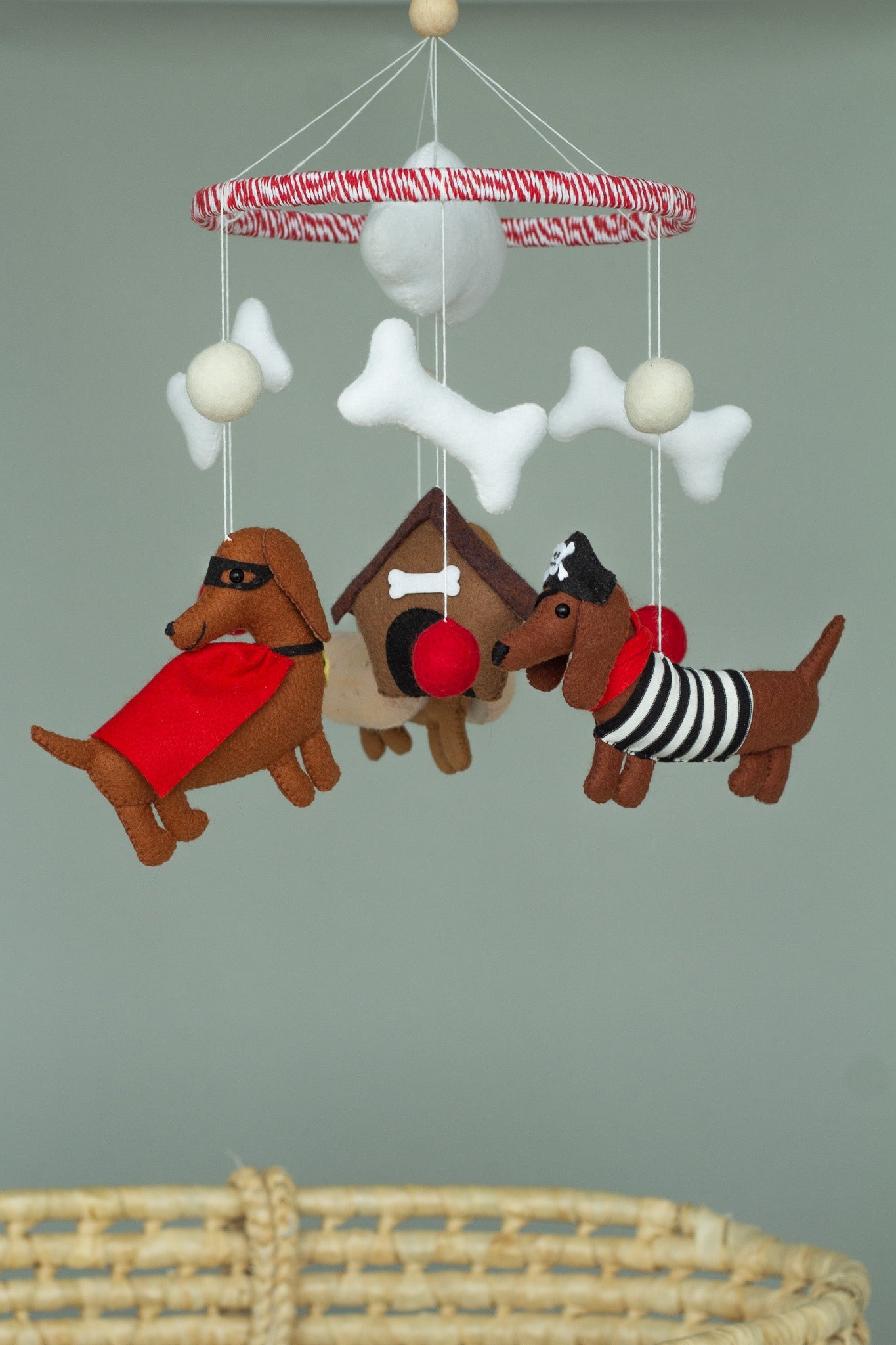 Dogs baby crib mobile - Dachshund Mobile - WoollyFox