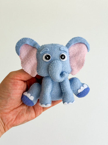 Elephant Felt Ornament | Handmade Felt Toy | Safari Animal Decor - WoollyFox