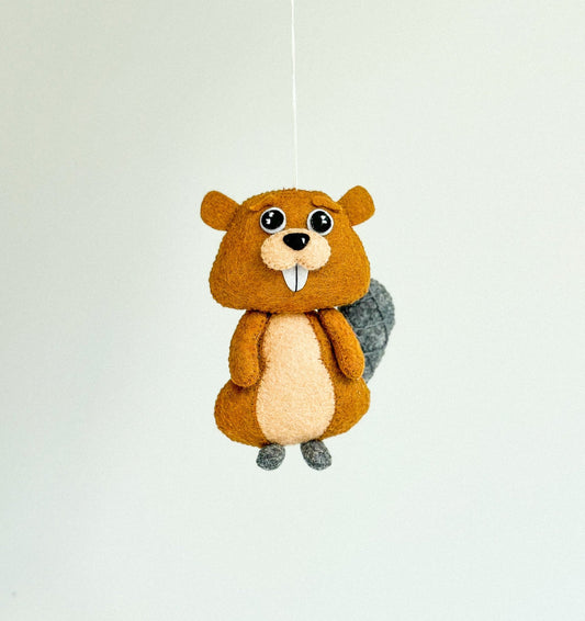 Felt Beaver Ornament - WoollyFox