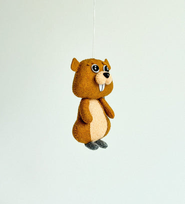 Felt Beaver Ornament - WoollyFox