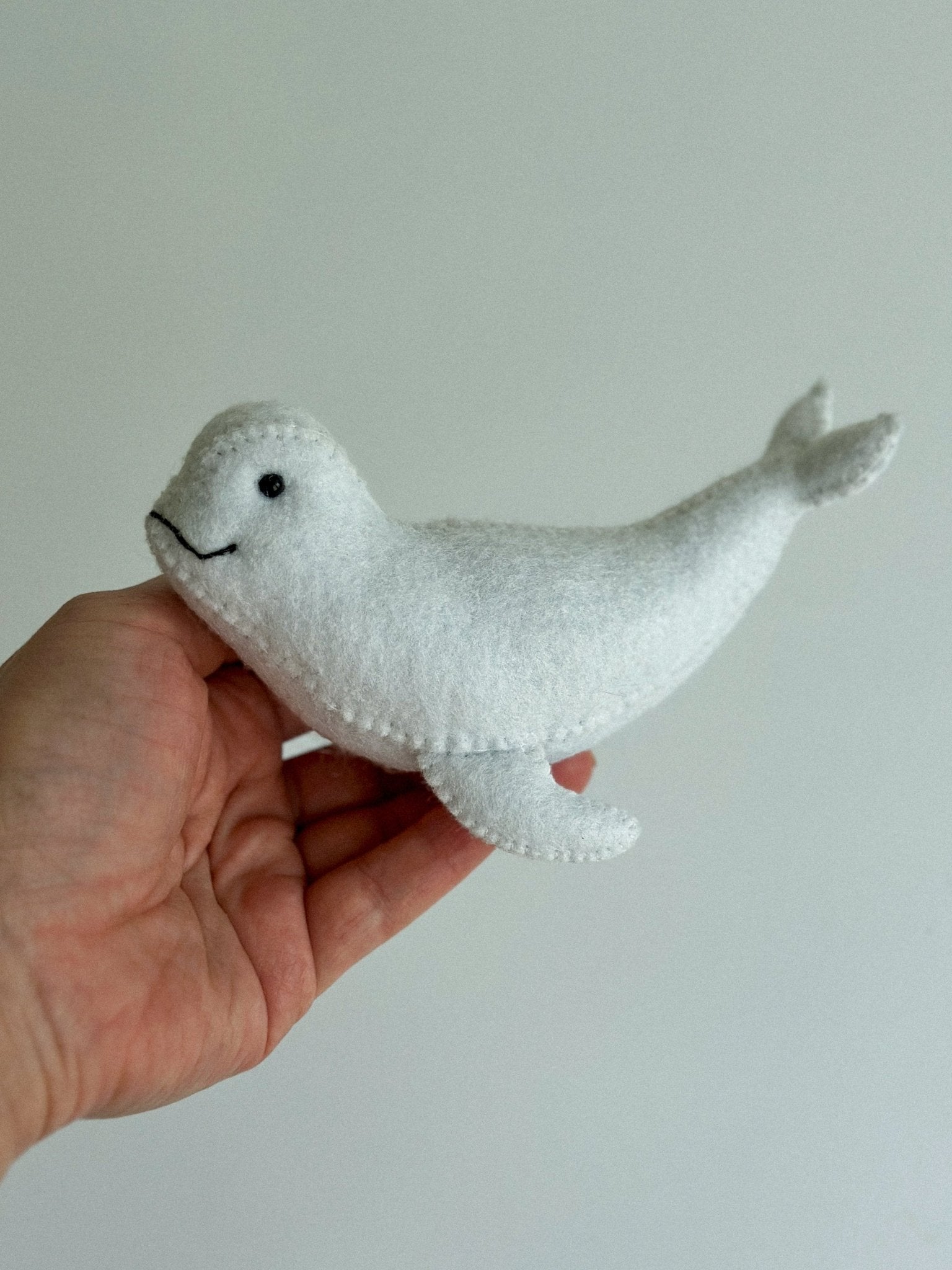 Felt Beluga Whale Ornament - WoollyFox