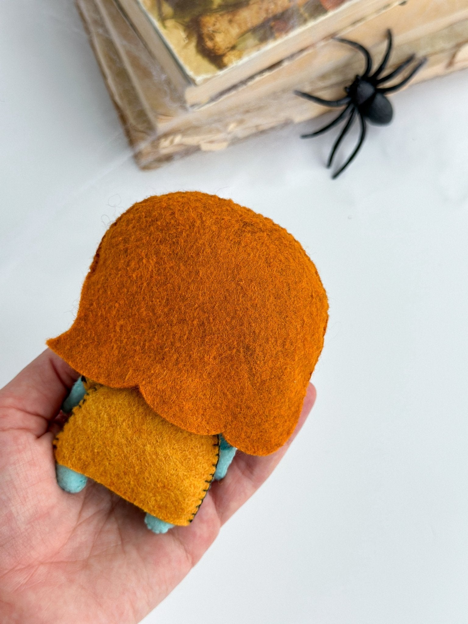 Felt Bride of Frankenstein Ornament – Handmade Spooky Halloween Toy for Tree or Gift - WoollyFox