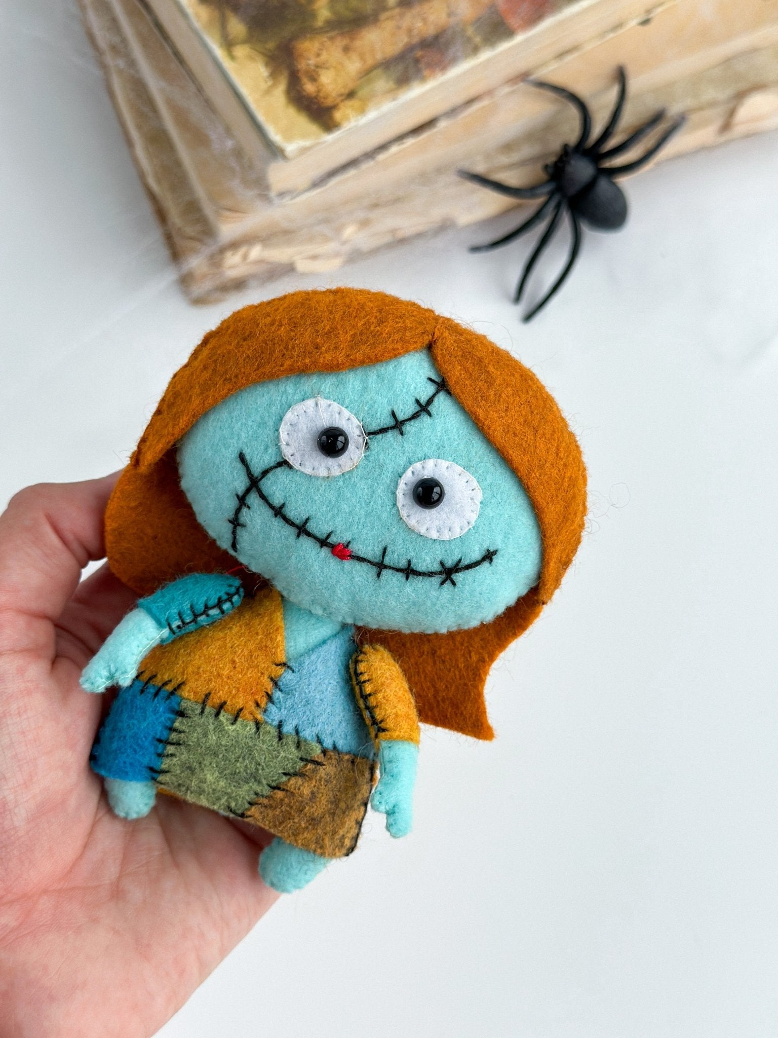 Felt Bride of Frankenstein Ornament – Handmade Spooky Halloween Toy for Tree or Gift - WoollyFox