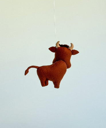 Felt Bull Ornament - WoollyFox