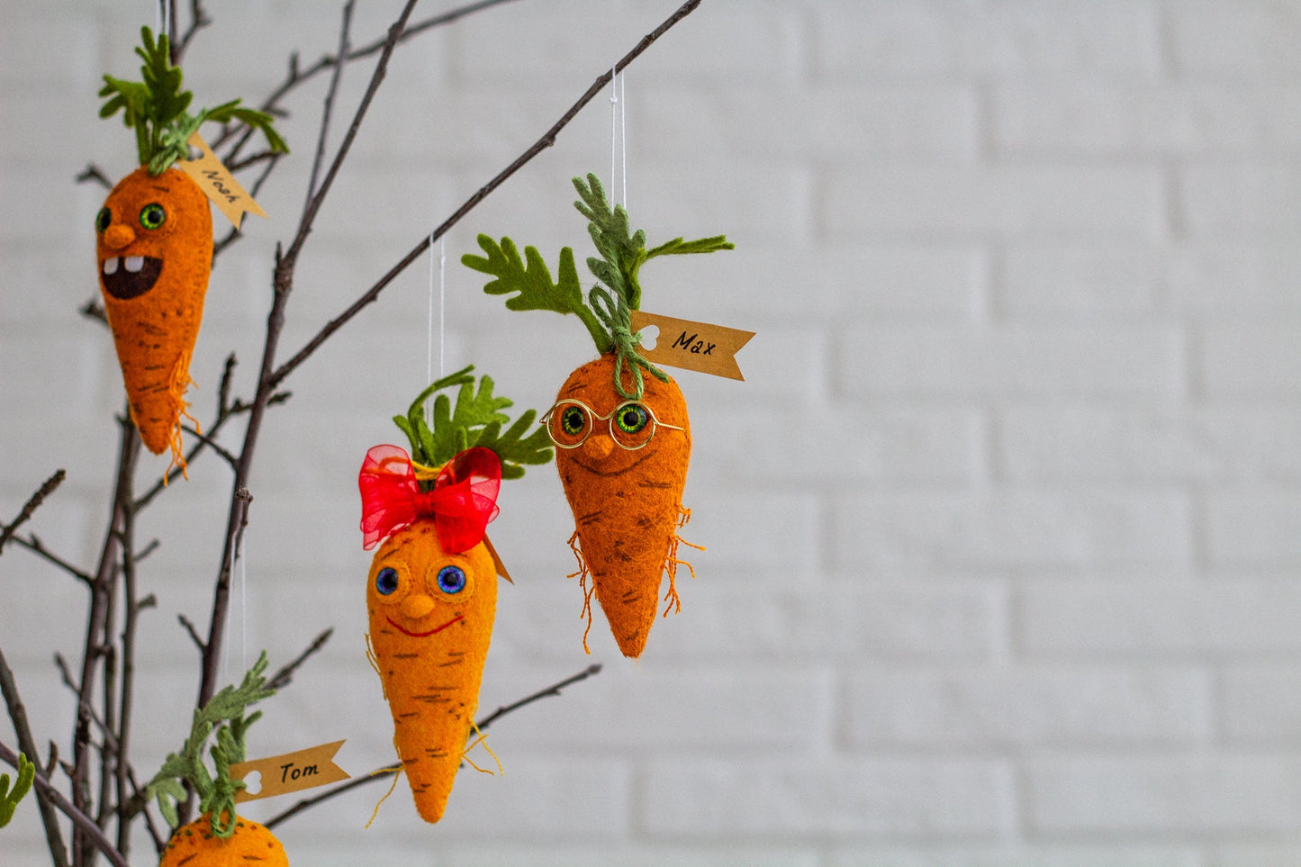 Felt Carrot Decorations – Handmade Felt Easter Accents - WoollyFox