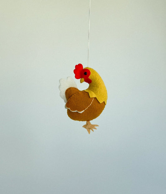 Felt Chicken Ornament - WoollyFox