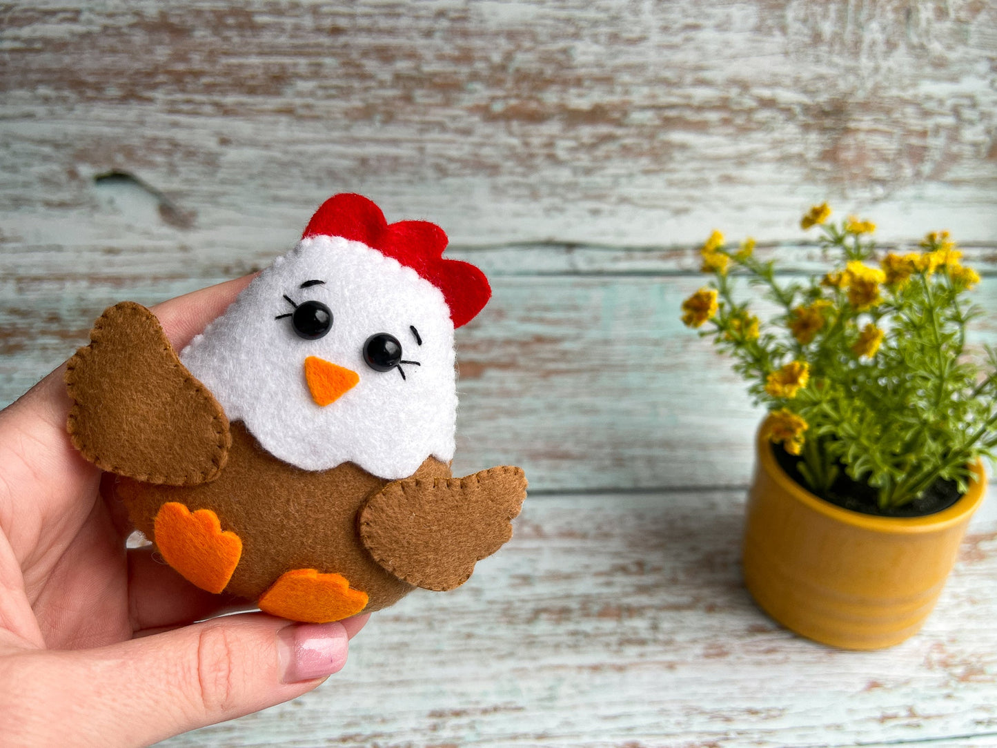 Felt Chicken PDF Pattern - WoollyFox