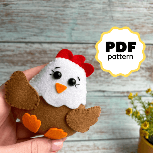 Felt Chicken PDF Pattern - WoollyFox