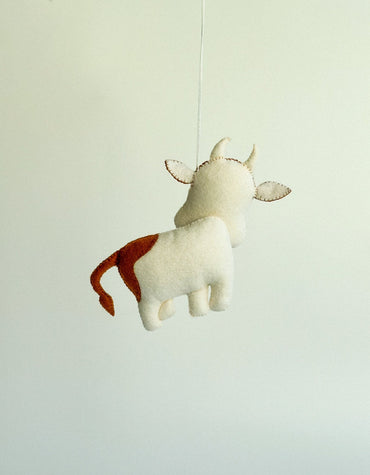 Felt Cow Ornament - WoollyFox