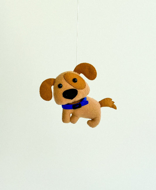 Felt Dog Ornament – Handmade Animal Decor for Nursery or Gift - WoollyFox