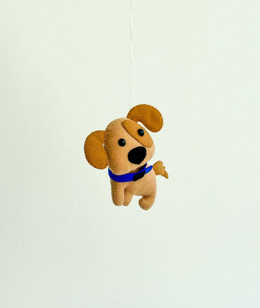 Felt Dog Ornament – Handmade Animal Decor for Nursery or Gift - WoollyFox