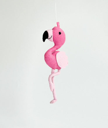 Felt Flamingo Ornament - WoollyFox