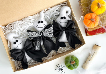 Felt Ghost Garland – Handmade Halloween Decoration with Bows - WoollyFox
