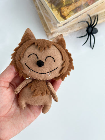 Felt Halloween Wolf – Cute Mini Werewolf Plush Toy for Halloween Decor - WoollyFox