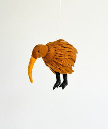 Felt Kiwi Apteryx Ornament - WoollyFox