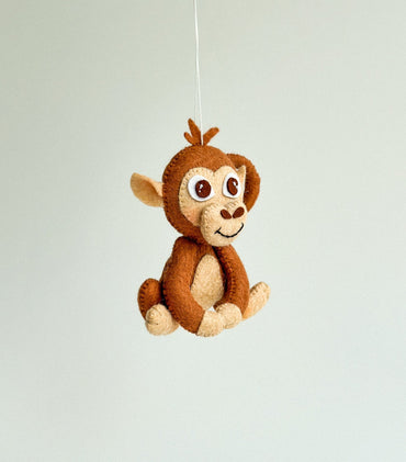 Felt Monkey Ornament - WoollyFox