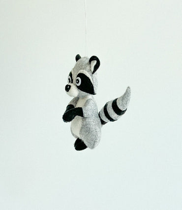 Felt Raccoon Ornament - WoollyFox