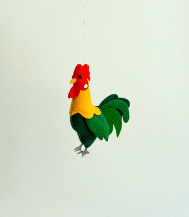 Felt Rooster Ornament - WoollyFox