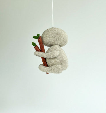 Felt Sloth on Branch Ornament - WoollyFox