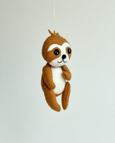 Felt Sloth Ornament - WoollyFox