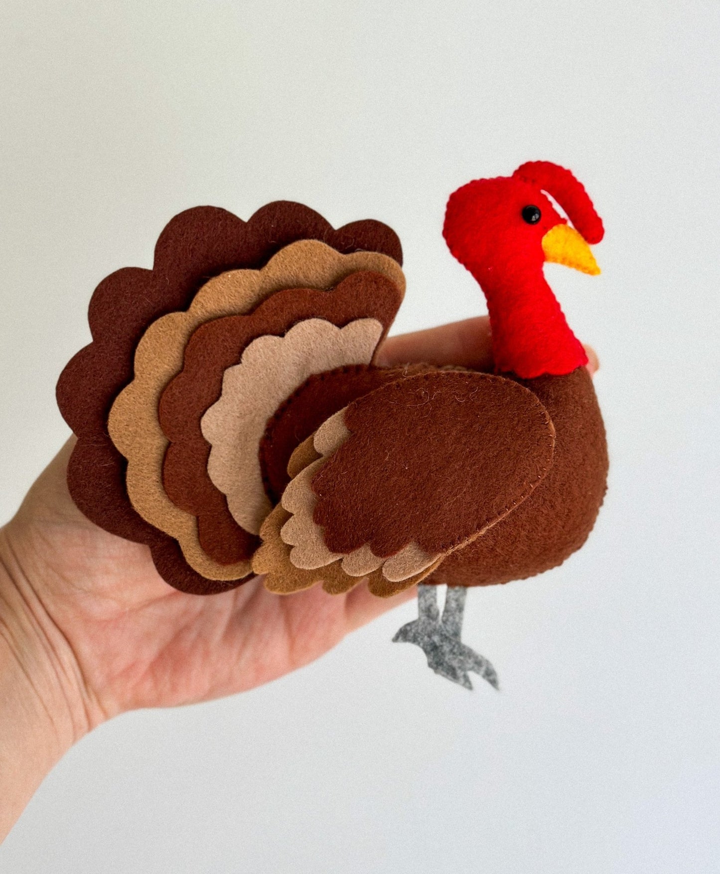 Felt Turkey Toy – Soft Educational Plush for Kids & Montessori Play - WoollyFox