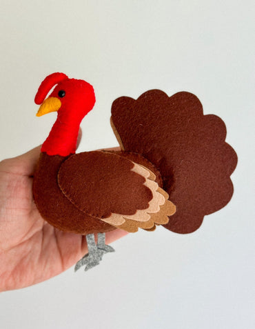 Felt Turkey Toy – Soft Educational Plush for Kids & Montessori Play - WoollyFox